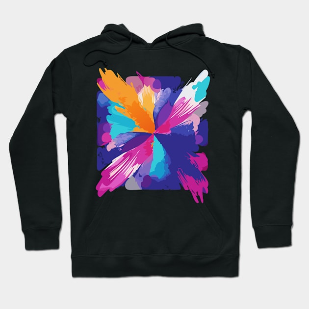 an abstract t-shirt featuring watercolor-inspired brush strokes and colors. Incorporating flowing and vibrant hues to create a dynamic and artistic composition Hoodie by goingplaces